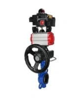 Затвор дисковый поворотный DN.ru WBV1132N-2W-Fb-H Ду125 Ру16, корпус - чугун GG25, диск - нержавеющая сталь 316L, уплотнение - NBR, с пневмоприводом PA-DA-105, пневмораспределителем 4M310-08 AC220V, БКВ APL-410N EX, ручным дублером MON3-700-T38-ISO