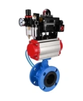 Затвор дисковый поворотный DN.ru WBV1313E-2W-F-H Ду100 Ру16 фланцевый, корпус - чугун GGG40, диск - чугун GGG40, EPDM, с пневмоприводом DN.ru PA-DA-105, пневмораспределителем DN.ru 4V320-08 AC220V, БКВ DN.ru APL-410N EX и БПВ DN.ru AFC2000