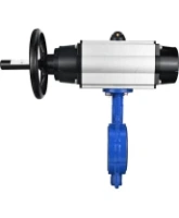 Затвор дисковый поворотный DN.ru WBV1132N-2W-Fb-H Ду125 Ру16, корпус - чугун GG25, диск - нержавеющая сталь 316L, уплотнение - NBR, с пневмоприводом DN.ru PA-DA-105-1