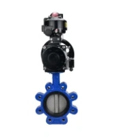 Затвор дисковый поворотный DN.ru WBV1631E-2W-Fb-H Ду125 Ру16 LUG корпус - чугун QT450, диск - нержавеющая сталь 304, уплотнение - EPDM, с пневмоприводом DN.ru PA-DA-105-1, пневмораспределителем 4M310-08 AC220V, БКВ APL-510N EX и БПВ AFC2000