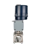 Кран шаровой DN.ru BV3232P(3pc)-FP-SW-ISO-H Ду80 Ру63 полнопроходной, корпус - нержавеющая сталь SS316, под приварку, с 1/4-оборотным электроприводом QTSA-N-014EM-O0-220VAC с пружинным возвратом