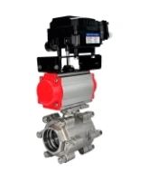 Кран шаровой DN.ru BV3232P(3pc)-FP-SW-ISO-H Ду80 Ру63 полнопроходной, корпус - нержавеющая сталь SS316, под приварку, с пневмоприводом PA-DA-105, электропневматическим поворотным позиционером YT-1000RSN без обратной связи