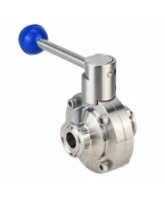 Затвор дисковый поворотный кламповый DN.ru WBV3131E-2W-C-H Ду40 Ру10 корпус - пищевая нержавеющая сталь 304, уплотнение – EPDM, присоединение - кламп (clamp), с рукояткой