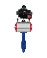 Затвор дисковый поворотный DN.ru WBV1432E-2W-Fb-H Ду100 Ру16, корпус - чугун GGG50, диск - нержавеющая сталь 316L, уплотнение - EPDM, с пневмоприводом DN.ru PA-DA-083 двойного действия, пневмораспределителем 4M310-08 AC220V, БКВ APL-410N EX