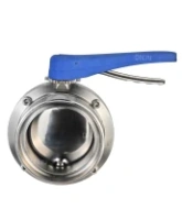 Затвор дисковый поворотный DN.ru WBV3131E-2W-T-H Ду50 Ру10 резьбовой, пищевая нержавеющая сталь 304, уплотнение – EPDM, с рукояткой