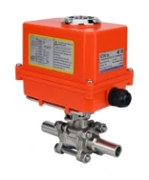 Кран шаровой DN.ru BV3131P(3pc)-FP-W-ISO-H LONG Ду10 Ру63 полнопроходной, корпус - нержавеющая сталь 304, уплотнение - PTFE, под приварку, с 1/4-оборотным электроприводом DN.ru QT-N-003EM-O1-220VAC-У1 MINI 220В