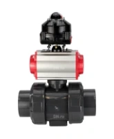 Кран шаровой DN.ru BV4242E-FP-GRM-ISO Дн50 Ру10 полнопроходной, корпус - НПВХ, шар - НПВХ, уплотнение - EPDM, с пневмоприводом PA-SA-065 и БКВ APL-510N EX