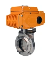 Затвор дисковый поворотный DN.ru WBV3131S-2W-W-H Ду15 Ру10 под приварку, корпус - пищевая нержавеющая сталь 304, уплотнение - Silicon, с электроприводом QT-N-005EM-A1-220VAC-У1 c датчиком обратной связи и входным управляющим сигналом 4-20мА HARK
