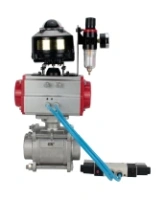 Кран шаровой DN.ru BV3232P(3pc)-FP-W-ISO-H WDVF Ду15 Ру63 полнопроходной, трехсоставной, корпус - нержавеющая сталь 316, уплотнение - PTFE, под приварку, с пневмоприводом PA-SA-065, пневмораспределителем 4V320-08 AC220V, БКВ APL-510N EX, БПВ AFC2000