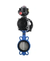Затвор дисковый поворотный DN.ru WBV1132N-2W-Fb-H Ду125 Ру16, корпус - чугун GG25, диск - нержавеющая сталь 316L, уплотнение - NBR, с пневмоприводом DN.ru PA-DA-105-1 двойного действия, пневмораспределителем 4M310-08 AC220V, БКВ APL-510N-EX