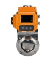 Затвор дисковый поворотный DN.ru WBV3131S-2W-W-H Ду15 Ру10 под приварку, корпус - пищевая нержавеющая сталь 304, уплотнение - Silicon, с электроприводом QT-N-005EM-A1-220VAC-У1 c датчиком обратной связи и входным управляющим сигналом 4-20мА HARK