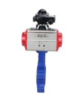 Затвор дисковый поворотный DN.ru WBV1631E-2W-Fb-H Ду100 Ру16 LUG корпус - чугун QT450, диск - нержавеющая сталь 304, уплотнение - EPDM, с пневмоприводом DN.ru PA-DA-083 и БКВ APL-210N