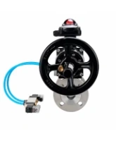 Кран шаровой DN.ru BV3232P(2pc)-FP-F-ISO-H WDVF Ду100 Ру16 полнопроходной, фланцевый, корпус - нержавеющая сталь 316, уплотнение - PTFE, с пневмоприводом PA-DA-105-1, пневмораспределителем 4V320-08 AC220V и БКВ APL-210N