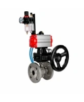 Кран шаровой DN.ru BV3232P(2pc)-FP-F-ISO-H Ду65 Ру16, фланцевый, полнопроходной, двухсоставной, нержавеющая сталь SS316, PTFE, с пневмоприводом PA-DA-083, с пневмораспределителем 4V320-08 AC220V, ручным дублером MON2-450-T28-ISO, БПВ AFC2000