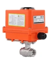 Кран шаровой DN.ru BV3232P(2pc)-FP-T-ISO-H Ду20 Ру63 полнопроходной двухходовой, нержавеющая сталь 316, внутренняя резьба, уплотнение - PTFE, с электроприводом четвертьоборотным QT-N-003EM-O1-220VAC-У1 MINI