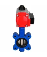 Затвор дисковый поворотный DN.ru WBV1631E-2W-Fb-H Ду100 Ру16 LUG корпус - чугун QT450, диск - нержавеющая сталь 304, уплотнение - EPDM, с пневмоприводом DN.ru PA-DA-083 и пневмораспределителем 4M310-08 AC220V
