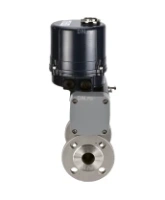 Кран шаровой DN.ru BV3131P(3pc)-FP-F-ISO-H Ду100 Ру16 полнопроходной трехсоставной, фланцевый, нержавеющая сталь 304, уплотнение - PTFE, 22х22, F10, WDVF, с электроприводом четвертьоборотным DN.ru QTSA-N-014EM-O0-220VAC с пружинным возвратом