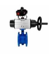 Затвор дисковый поворотный DN.ru WBV1331E-2W-F-H Ду50 Ру16 фланцевый, корпус - чугун GGG40, диск - нержавеющая сталь 304, уплотнение - EPDM, с пневмоприводом DN.ru PA-DA-105-1 и БКВ APL-410N EX