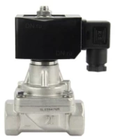 Клапан электромагнитный DN.ru VS731-PT-NC-24VAC 1 1/2″ Ду40 Ру5 прямого действия двухходовой, корпус - сталь нержавеющая 304, присоединение - внутренняя резьба, уплотнение - PTFE, нормально-закрытый, катушка - 24 В AC