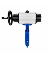Затвор дисковый поворотный DN.ru WBV3434Pf-2W-Fb-R Ду200 Ру16, корпус - углеродистая сталь WCB, диск - углеродистая сталь WCB, футерованный PTFE, уплотнение - PTFE, с пневмоприводом PA-DA-105-1 и пневмораспределителем 4M310-08 AC220V