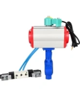 Затвор дисковый поворотный DN.ru WBV0232E-2W-Fb-ISO-H Ду25/32 Ру16, корпус - алюминиевый сплав, диск - нержавеющая сталь 316L, уплотнение - EPDM, с пневмоприводом PA-SA-083, пневмораспределителем 4V320-08 AC220V и магнитным переключателем ALS200D