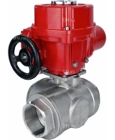 Кран шаровой DN.ru BV3232P(4pc)-SP-3WL-T-ISO-H Ду100 Ру40 стандартнопроходной трехходовой L-тип, нержавеющая сталь SS316, внутренняя резьба, уплотнение - PTFE, с 1/4-оборотным электроприводом DN.ru QT-EX-010M-O2-380VAC-У1