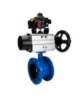 Затвор дисковый поворотный DN.ru WBV1331E-2W-F-H Ду50 Ру16 фланцевый, корпус - чугун GGG40, диск - нержавеющая сталь 304, уплотнение - EPDM, с пневмоприводом DN.ru PA-DA-105-1 и БКВ APL-410N EX