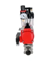 Кран шаровой DN.ru BV3232P(3pc)-FP-W-ISO-H LONG Ду32 Ру40 полнопроходной, корпус - нержавеющая сталь 316, уплотнение - PTFE, под приварку, с пневмоприводом DN.ru PA-SA-083, пневмораспределителем 4M310-08 AC220V и БПВ AFC2000