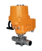 Кран шаровой DN.ru BV3131P(3pc)-FP-W-ISO-H LONG Ду25 Ру63 полнопроходной, корпус - нержавеющая сталь 304, уплотнение - PTFE, под приварку, с 1/4-оборотным электроприводом взрывозащищенным DN.ru QT-EX-010EM-O2-220VAC-У1 220В