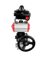 Кран шаровой DN.ru BV3232P(3pc)-FP-W-ISO-H WDVF Ду25 Ру63 полнопроходной, трехсоставной, нерж. сталь 316, уплотнение - PTFE, под приварку, с пневмоприводом PA-DA-052, пн.распределителем 4M310-08 AC220V, БКВ APL-410N EX, ручным дублером MON1-250-T26-ISO