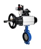 Затвор дисковый поворотный DN.ru WBV1413E-2W-Fb-H Ду150 Ру16, корпус - чугун GGG50, диск - чугун GGG40, уплотнение - EPDM, с пневмоприводом DN.ru PA-DA-105-1 двойного действия, пневмораспределителем 4M310-08 AC220V, БКВ APL-210N, БПВ AFC2000