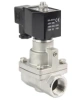 Клапан электромагнитный DN.ru VS1031-PT-NC-220VAC 1 1/2″ Ду40 Ру12 соленоидный двухходовой поршневой, резьбовой, корпус - нержавеющая сталь AISI 304, уплотнение - PTFE, пилотного действия, нормально закрытый, катушка - 220В AC