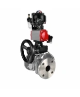 Кран шаровой DN.ru BV3232P(2pc)-FP-3WL-F-ISO-H Ду20 Ру16 HYMT трехходовой L-тип, полнопроходной, фланцевый, корпус - нерж.сталь AISI316, пн.привод PA-DA-052, пн.распредел 4M320-08 AC220V, руч.дублер MON1-250-T26-ISO, БКВ APL-510N EX и БПВ AFC2000