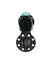 Затвор дисковый поворотный DN.ru WBV4242E-2W-Fb-ISO Дн80 Ру10 межфланцевый, корпус - НПВХ, диск - НПВХ, уплотнение - EPDM, с пневмоприводом PA-DA-105-1 и магнитным переключателем ALS200D
