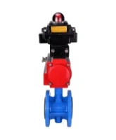 Затвор дисковый поворотный DN.ru WBV1313E-2W-F-H Ду100 Ру16 фланцевый, корпус - чугун GGG40, диск - чугун GGG40, уплотнение - EPDM, с пневмоприводом DN.ru PA-DA-105 и БКВ DN.ru APL-410N EX