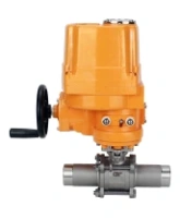 Кран шаровой DN.ru BV3131P(3pc)-FP-W-ISO-H LONG Ду25 Ру63 полнопроходной, корпус - нержавеющая сталь 304, уплотнение - PTFE, под приварку, с 1/4-оборотным электроприводом взрывозащищенным DN.ru QT-EX-010EM-O2-220VAC-У1 220В