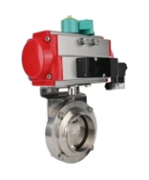 Затвор дисковый поворотный DN.ru WBV3131E-2W-W-H Ду15 Ру10 под приварку, корпус - пищевая нержавеющая сталь 304, уплотнение - EPDM, с пневмоприводом PA-SA-065, пневмораспределителем 4M310-08 220В NAMUR и магнитным переключателем ALS200D