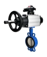 Затвор дисковый поворотный DN.ru WBV1413E-2W-Fb-H Ду150 Ру16, корпус - чугун GGG50, диск - чугун GGG40, уплотнение - EPDM, с пневмоприводом DN.ru PA-DA-105-1 двойного действия, с БКВ APL-210N