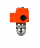 Затвор дисковый поворотный DN.ru WBV3131S-2W-C-H Ду100 Ру10 кламповый, корпус - пищевая нержавеющая сталь 304, уплотнение - Silicon, с электроприводом QT-N-003EM-O1-220VAC-У1 HARK