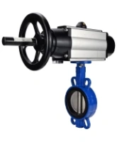 Затвор дисковый поворотный DN.ru WBV1432E-2W-Fb-H Ду150 Ру16, корпус - чугун GGG50, диск - нержавеющая сталь 316L, уплотнение - EPDM, с пневмоприводом DN.ru PA-DA-105-1 двойного действия, пневмораспределителем 4M310-08 AC220V