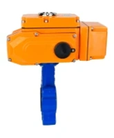 Затвор дисковый поворотный DN.ru WBV1616E-2W-Fb-H Ду100 Ру16 LUG корпус - чугун QT450, диск - чугун QT450, уплотнение - EPDM, межфланцевый, с электроприводом DN.ru QT-N-010EM-B1-220VAC-У1 HARK