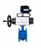 Затвор дисковый поворотный DN.ru WBV1331E-2W-F-H Ду50 Ру16 фланцевый, корпус - чугун GGG40, диск - нержавеющая сталь 304, уплотнение - EPDM, с пневмоприводом DN.ru PA-DA-105-1 и позиционером YT-1000RSN с обратной связью