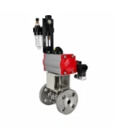 Кран шаровой DN.ru BV3131P(3pc)-FP-F-ISO-H Ду100 Ру16 полнопроходной, фланцевый, корпус - нержавеющая сталь 304, PTFE, 22х22, WDVF, с пневмоприводом PA-DA-105, пневмораспределителем 4M320-08 AC220V и БПВ AFC2000