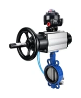 Затвор дисковый поворотный DN.ru WBV1132N-2W-Fb-H Ду125 Ру16, корпус - чугун GG25, диск - нержавеющая сталь 316L, уплотнение - NBR, с пневмоприводом DN.ru PA-DA-105-1 двойного действия, с пневмораспределителем 4V320-10 AC220V, с БКВ APL-510N-EX