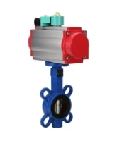 Затвор дисковый поворотный DN.ru WBV1413E-2W-Fb-H Ду40 Ру16, корпус - чугун GGG50, диск - чугун GGG40, уплотнение - EPDM, с пневмоприводом PA-SA-083 и магнитным переключателем ALS200D