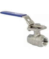 Кран шаровой DN.ru BV3232P(2pc)-FP-T-ISO-H Ду10 Ру63 полнопроходной двухходовой, нержавеющая сталь 316, внутренняя резьба, уплотнение - PTFE, с ISO-фланцем и рукояткой, 9х9, F03/F04
