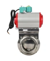 Затвор дисковый поворотный DN.ru WBV3131E-2W-T-H Ду15 Ру10 резьбовой, корпус - пищевая нержавеющая сталь 304, уплотнение - EPDM, с пневмоприводом PA-SA-065, пневмораспределителем 4M310-08 220В NAMUR и магнитным переключателем ALS200D