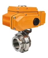 Затвор дисковый поворотный DN.ru WBV3131S-2W-T-H Ду40 Ру10 резьбовой, корпус - пищевая нержавеющая сталь 304, уплотнение - Silicon, с электроприводом QT-N-005EM-A1-220VAC-У1 c датчиком обратной связи и входным управляющим сигналом 4-20мА HARK