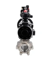 Кран шаровой DN.ru BV3232P(3pc)-FP-SW-ISO-H Ду100 Ру63 полнопроходной, корпус - нержавеющая сталь SS316, под приварку, с пневмоприводом PA-DA-105-1, пневмораспределителем 4M310-08 DC24V, БКВ APL-210N, БПВ AFC2000